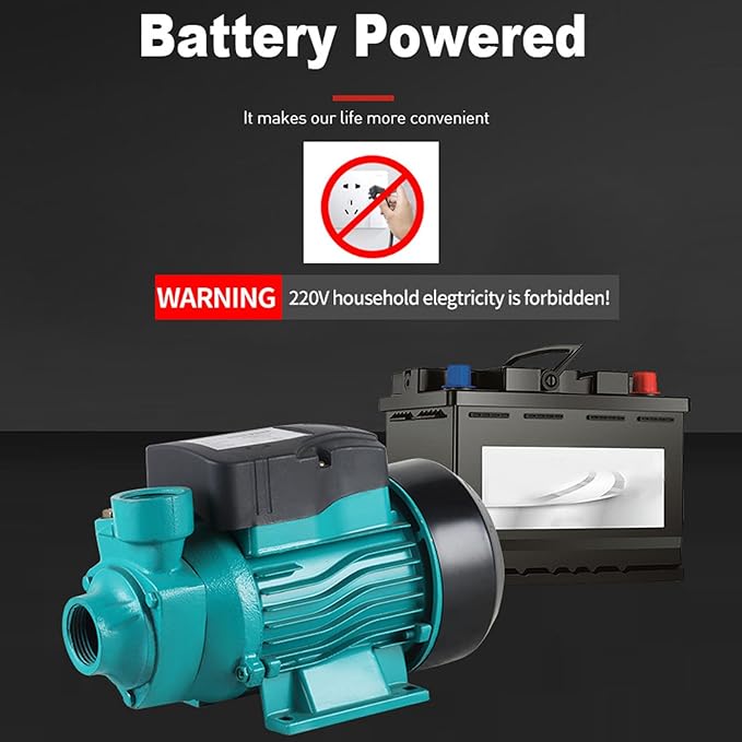 Transfer Water Pump, 12v 24v Solar Water Pump, 25m Lift Self-priming Pump, Solar Water Supply Vortex Pump for Shallow Well Jet, Irrigation Transfer, 35L/min, Sturdy Construction