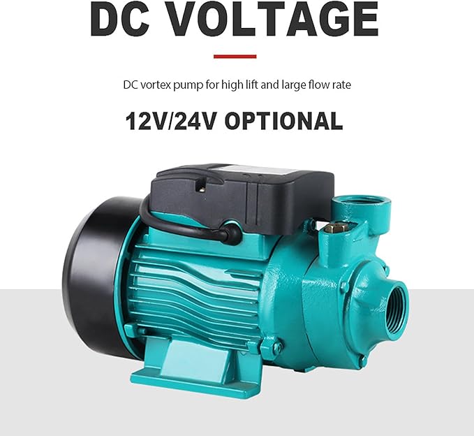 Transfer Water Pump, 12v 24v Solar Water Pump, 25m Lift Self-priming Pump, Solar Water Supply Vortex Pump for Shallow Well Jet, Irrigation Transfer, 35L/min, Sturdy Construction