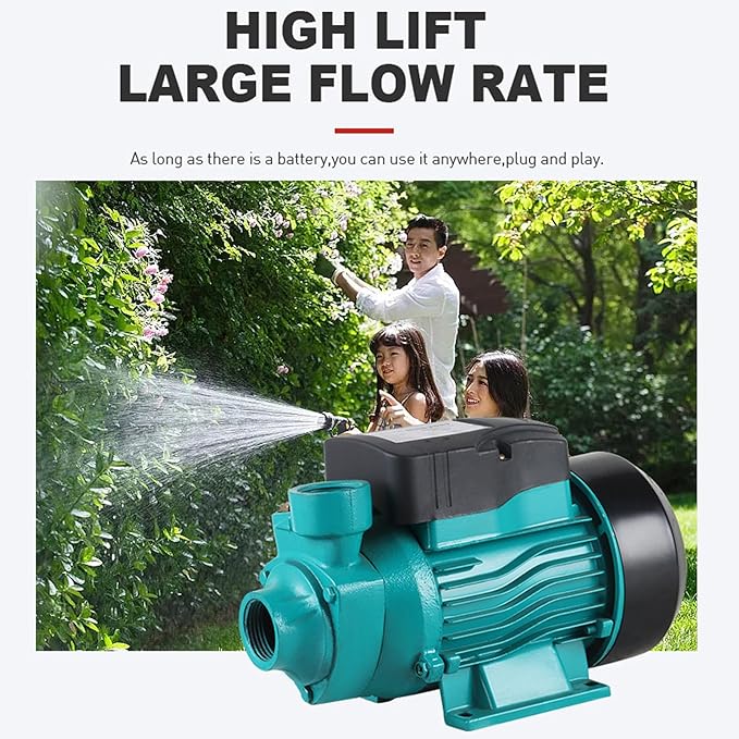 Transfer Water Pump, 12v 24v Solar Water Pump, 25m Lift Self-priming Pump, Solar Water Supply Vortex Pump for Shallow Well Jet, Irrigation Transfer, 35L/min, Sturdy Construction