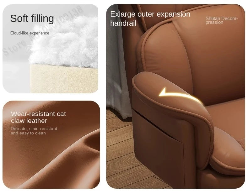 Boss Chair Office Rest Adjustable Recliner Office Chair Comfortable Sedentary Ergonomic Chair Latex Pads Steel Feet PU Leather