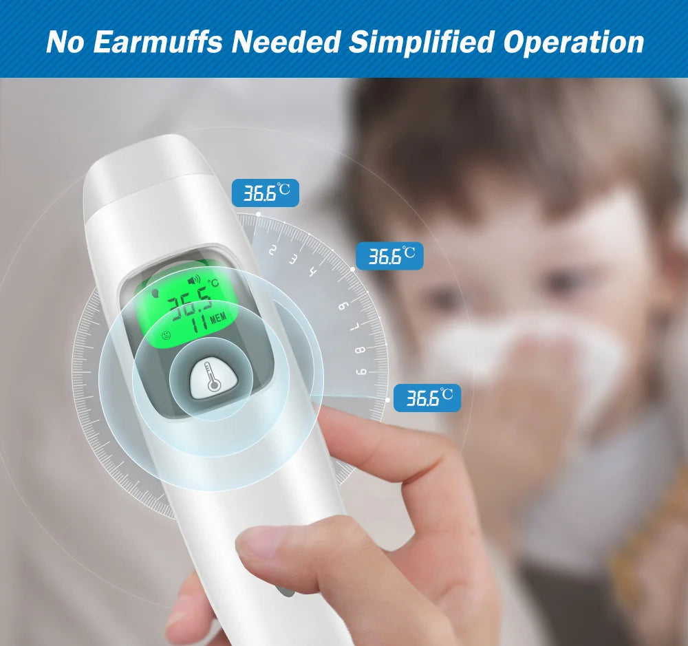 Cofoe 2 in 1 Digital Forehead & Ear Thermometer Non-Contact Medical Thermometer Baby/Adult ±0.1℃ Temperature precise Measure
