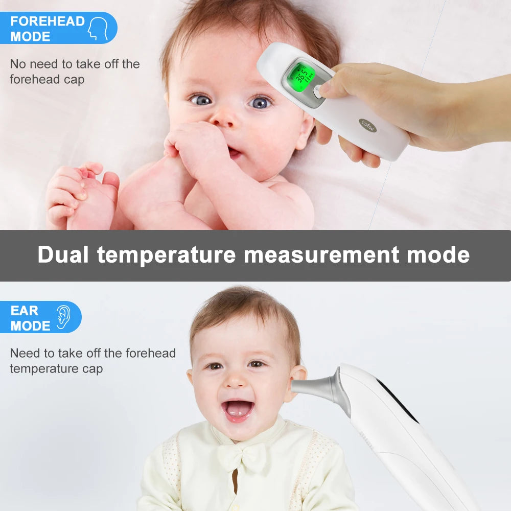 Cofoe 2 in 1 Digital Forehead & Ear Thermometer Non-Contact Medical Thermometer Baby/Adult ±0.1℃ Temperature precise Measure