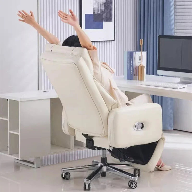 Luxury Boss Recliner Office Chair Comfortable Long Cushion Computer Chair Bedroom Game Home Lunch Back Chair Recliner FYOC