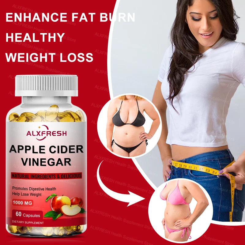 Apple Cider Vinegar Capsules Support Appetite Suppression Promote Fat Metabolism and Digestive Health Antioxidant Detoxification