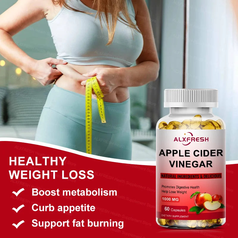 Apple Cider Vinegar Capsules Support Appetite Suppression Promote Fat Metabolism and Digestive Health Antioxidant Detoxification