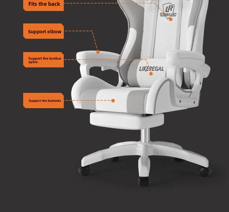 Gaming Chair, Computer Chair Game LIVE Chair, Home, Office, Reclining, Comfortable, Sedentary, Lifting, Armrests