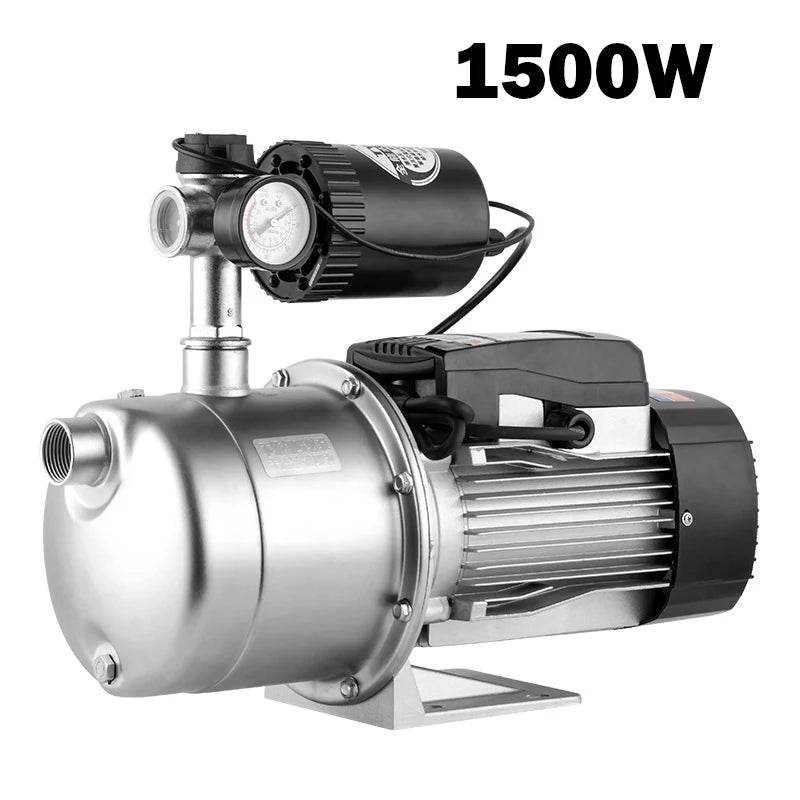 Household Fully Automatic Water Pump 370W-1500W Self-Priming Stainless Steel Silent Tap Booster Pump for Water Supply System