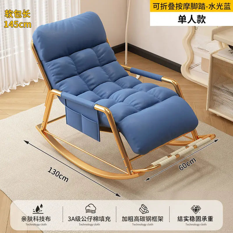 Recliner Rocking Chair Sitting and Sleeping Dual-purpose Lunch Break Chair Balcony Home Leisure Lazy Sofa Chair Ergonomic