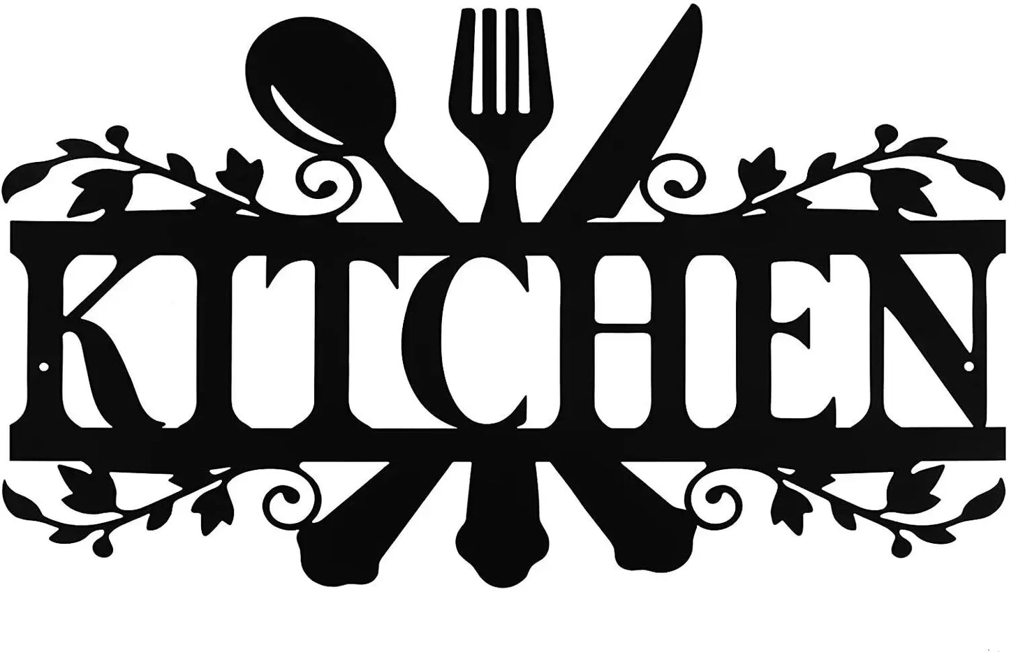 Kitchen Metal Sign, Kitchen Signs Wall Rustic Metal Kitchen Decor,Wall decoration, Wall Sticker,Artwork, Iron Art Silhouette