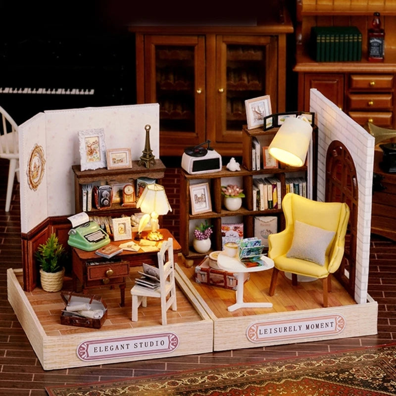 Dollhouse DIY Miniature Furniture Kits Mini Handmade Craft Little House