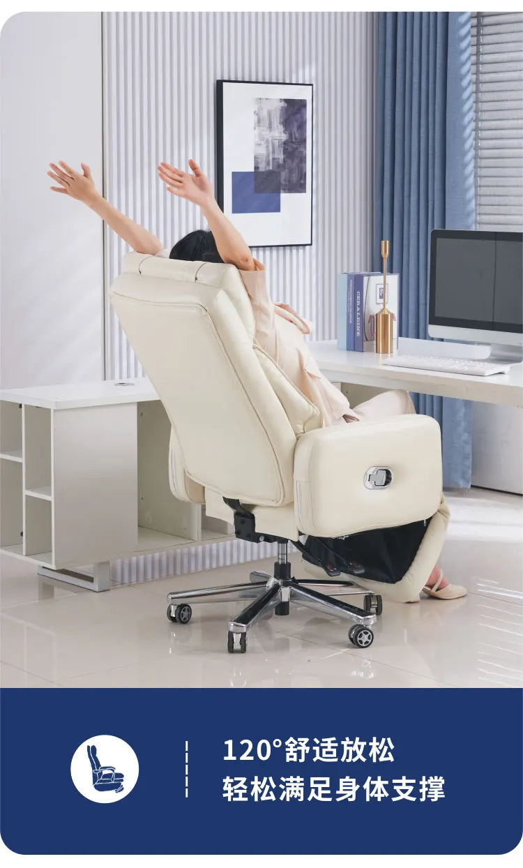 Luxury Boss Recliner Office Chair Comfortable Long Cushion Computer Chair Bedroom Game Home Lunch Back Chair Recliner FYOC