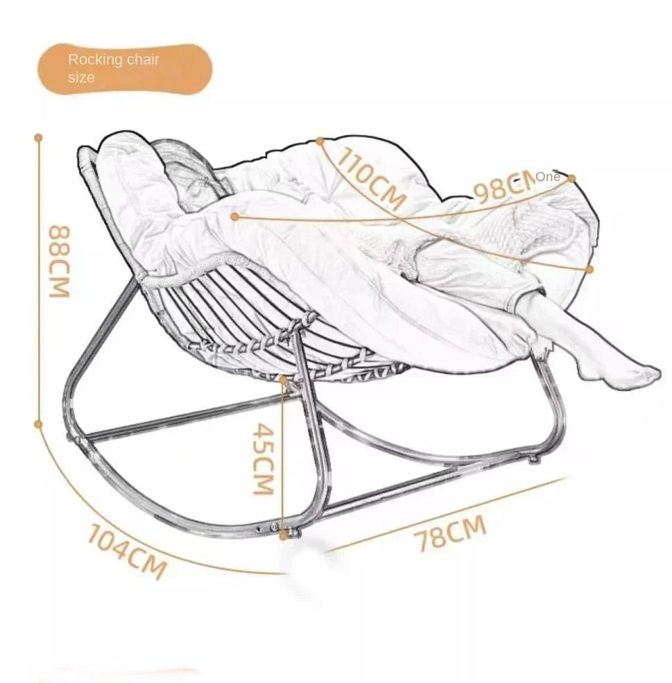 Rocking chair recliner adult balcony home leisure lazy sofa living room single sofa Internet celebrity rocking chair