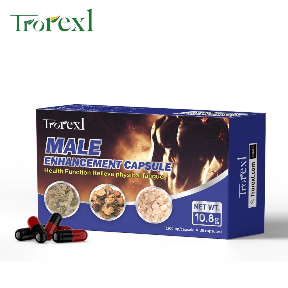 Epimedium Capsule Male Enhancing Supplement 100% Pure Non-GMo Supports Reproductive Health Natural Energizer Long Lasting