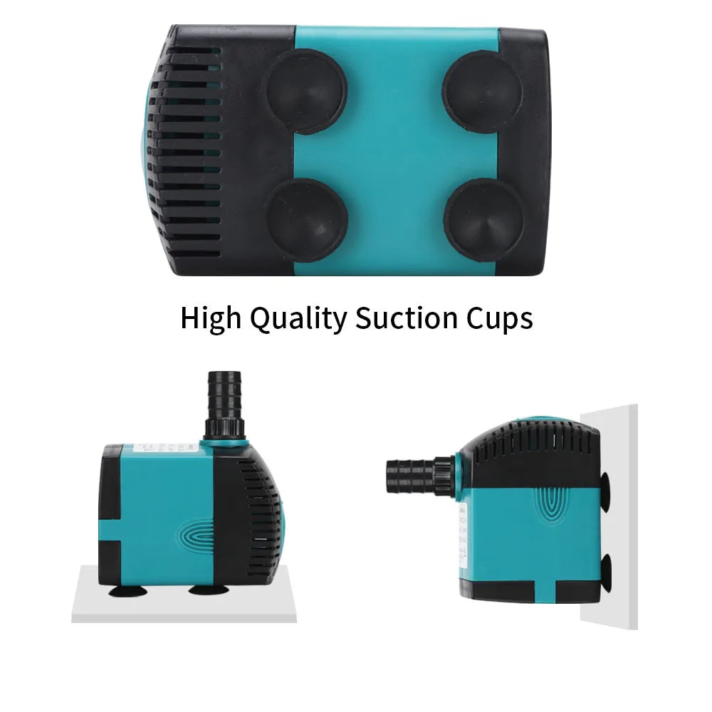 Ultra-Quiet 3-60W Submersible Water Fountain Pump Filter Fish Pond Aquarium Water Pump Tank Fountain EU US 220V-240V