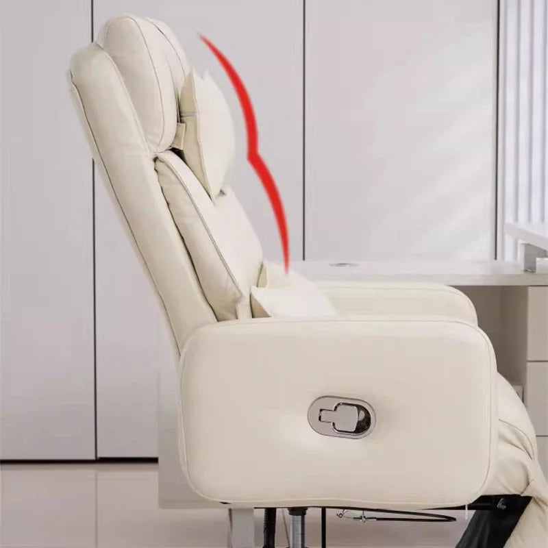 Luxury Boss Recliner Office Chair Comfortable Long Cushion Computer Chair Bedroom Game Home Lunch Back Chair Recliner FYOC