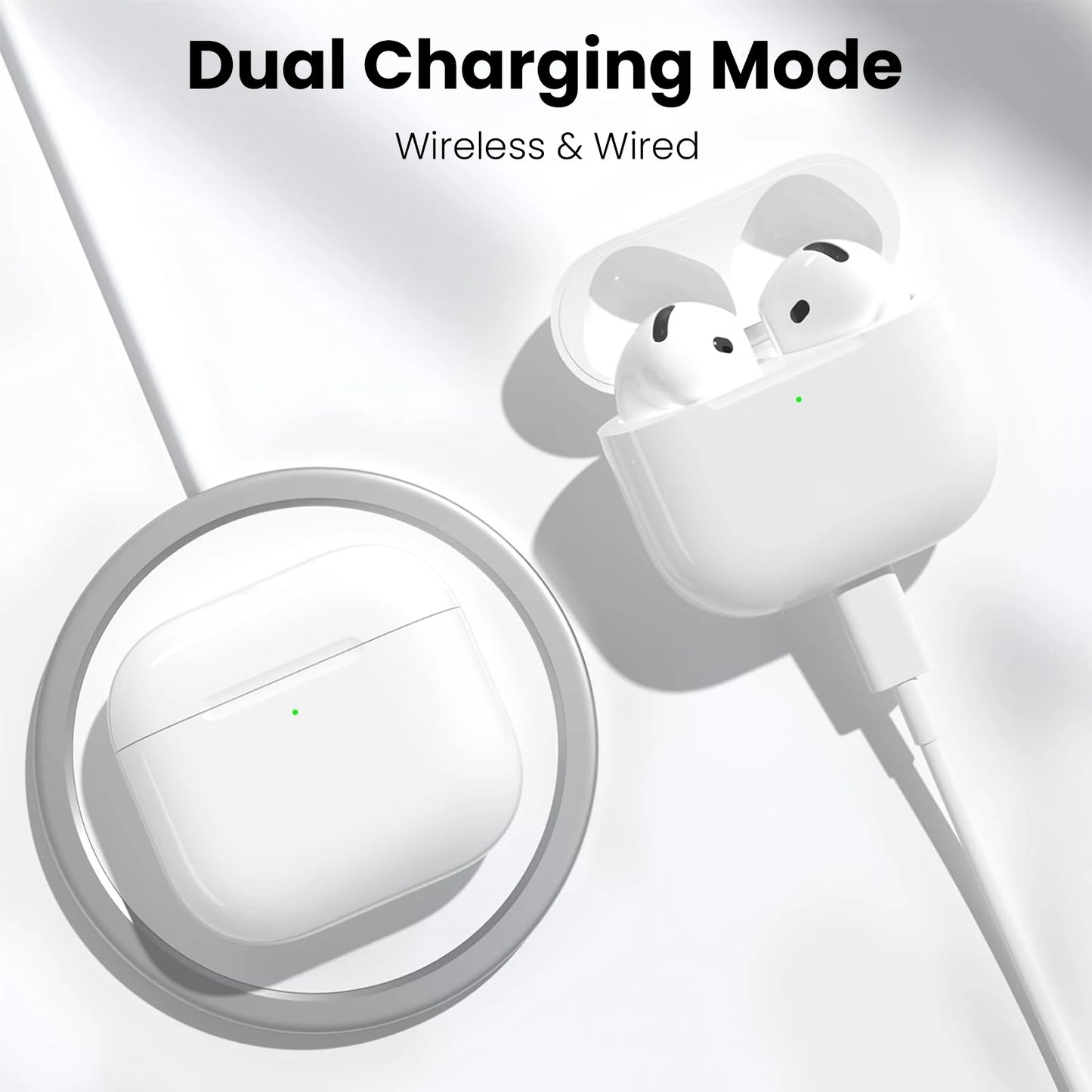 Charging Case For AirPods 4 - BT Wireless 450mAh Charger Box W/ Sync Button Headphone Accessories, USB-C Port, No Earbuds
