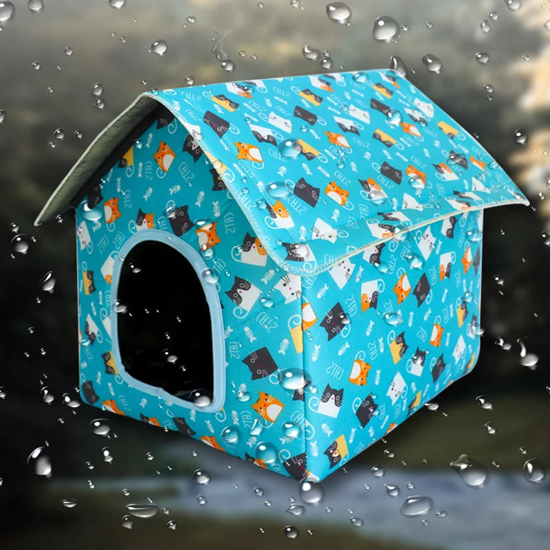 Waterproof Cat House for Outdoors Rainproof Dog House Cat House Villa Tent Collapsible Pet Shelter house waterproof sun proof