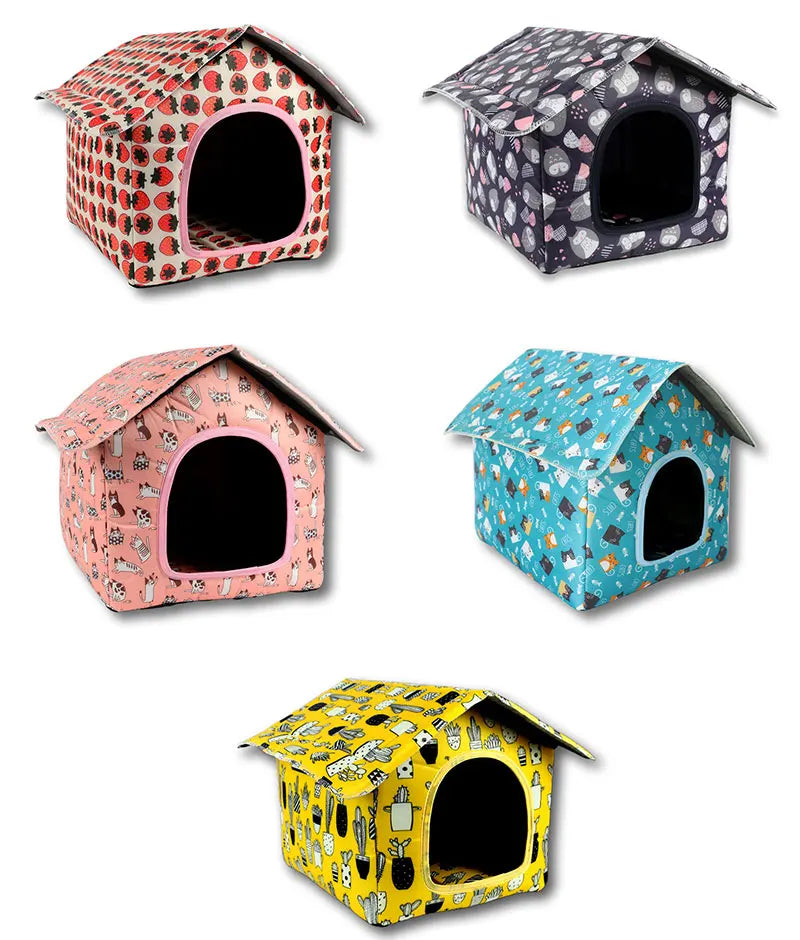 Waterproof Cat House for Outdoors Rainproof Dog House Cat House Villa Tent Collapsible Pet Shelter house waterproof sun proof