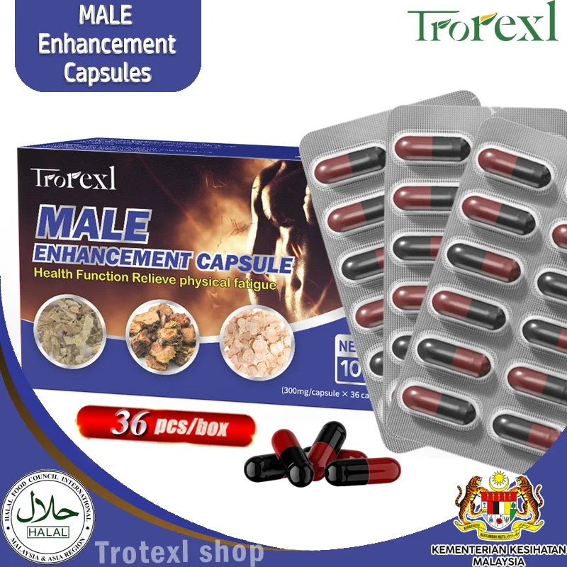 Epimedium Capsule Male Enhancing Supplement 100% Pure Non-GMo Supports Reproductive Health Natural Energizer Long Lasting