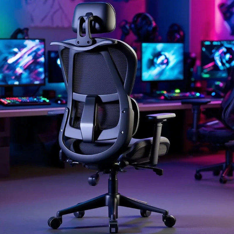 Ergonomic Office Chair Reclining Lumbar Support Headrest Adjustable Armrests Footrest Bureaustoel Home Office Gaming Room