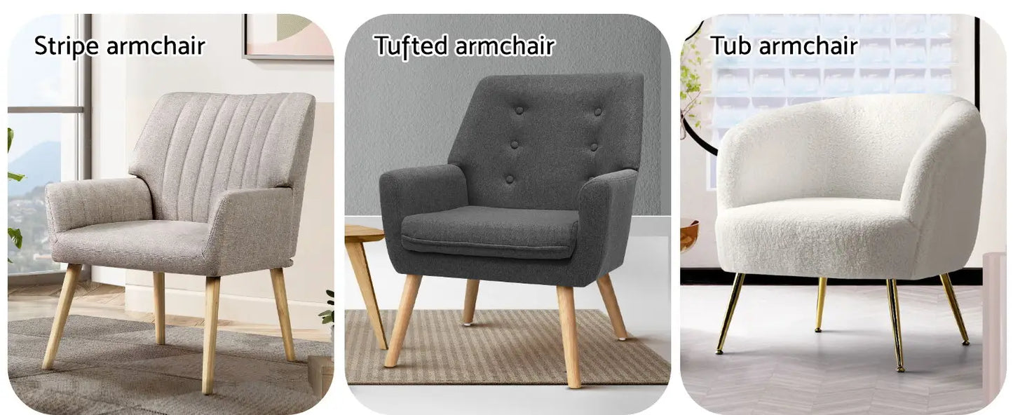 Armchair Sherpa Fabric Recliner Lounge Dining Chairs Sofa Nursing Occasional Seat Reading Seating Armchairs Home Living Room Bed