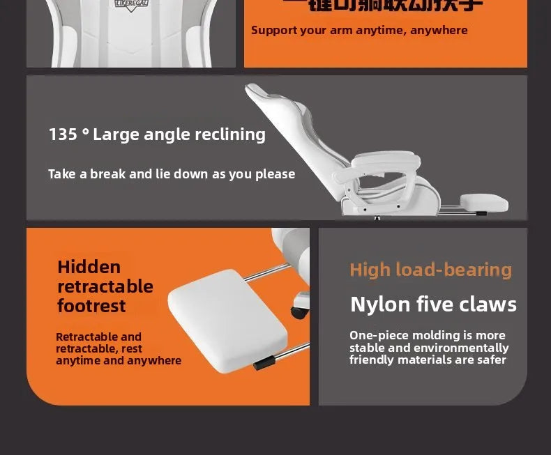 Gaming Chair, Computer Chair Game LIVE Chair, Home, Office, Reclining, Comfortable, Sedentary, Lifting, Armrests