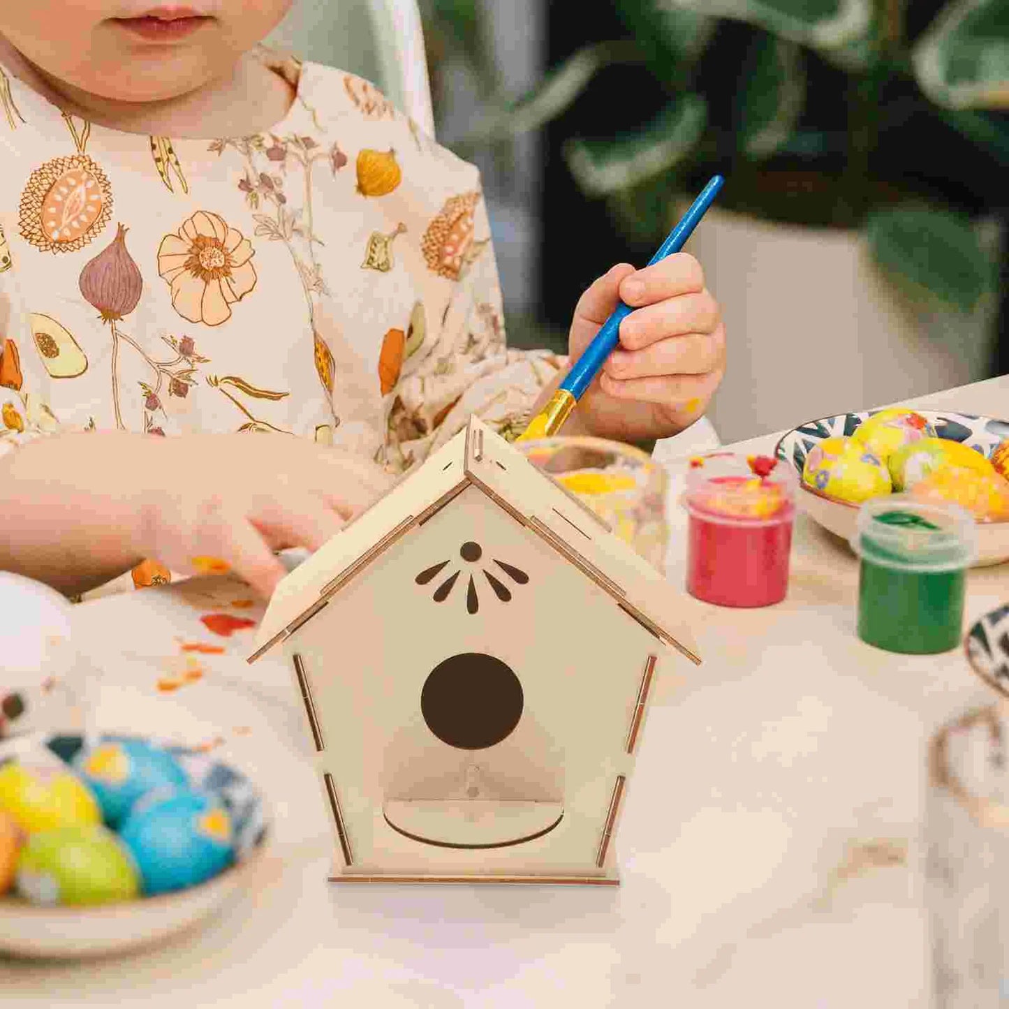 Diy Unfinished Wooden Bird House Kit For Handmade Painting Craft Toy Unpainted Wood Bird Nest Model Graffiti Play