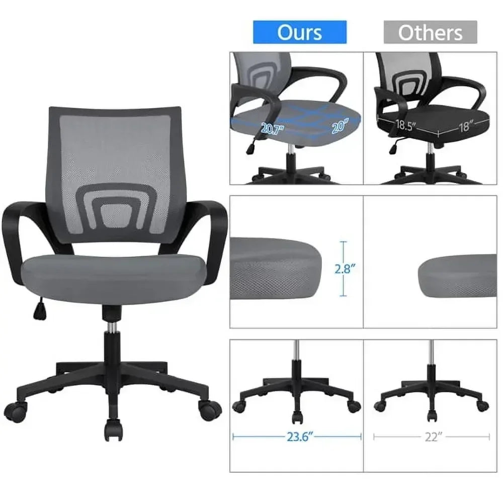 Adjustable Desk Swivel Chairs Computer Chair with Armrests Elastic Chair Flip-up Arms and Lumbar Ergonomic Gamer Recliner Chair