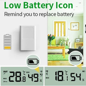 Weather Station Indoor Outdoor Wireless Thermometer Hygrometer With 1 Remote Sensor Temperature And Humidity Gauge Meter Monitor