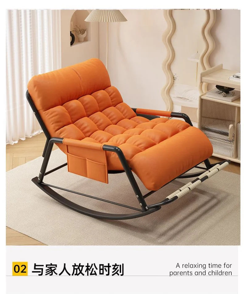 Recliner Rocking Chair Sitting and Sleeping Dual-purpose Lunch Break Chair Balcony Home Leisure Lazy Sofa Chair Ergonomic