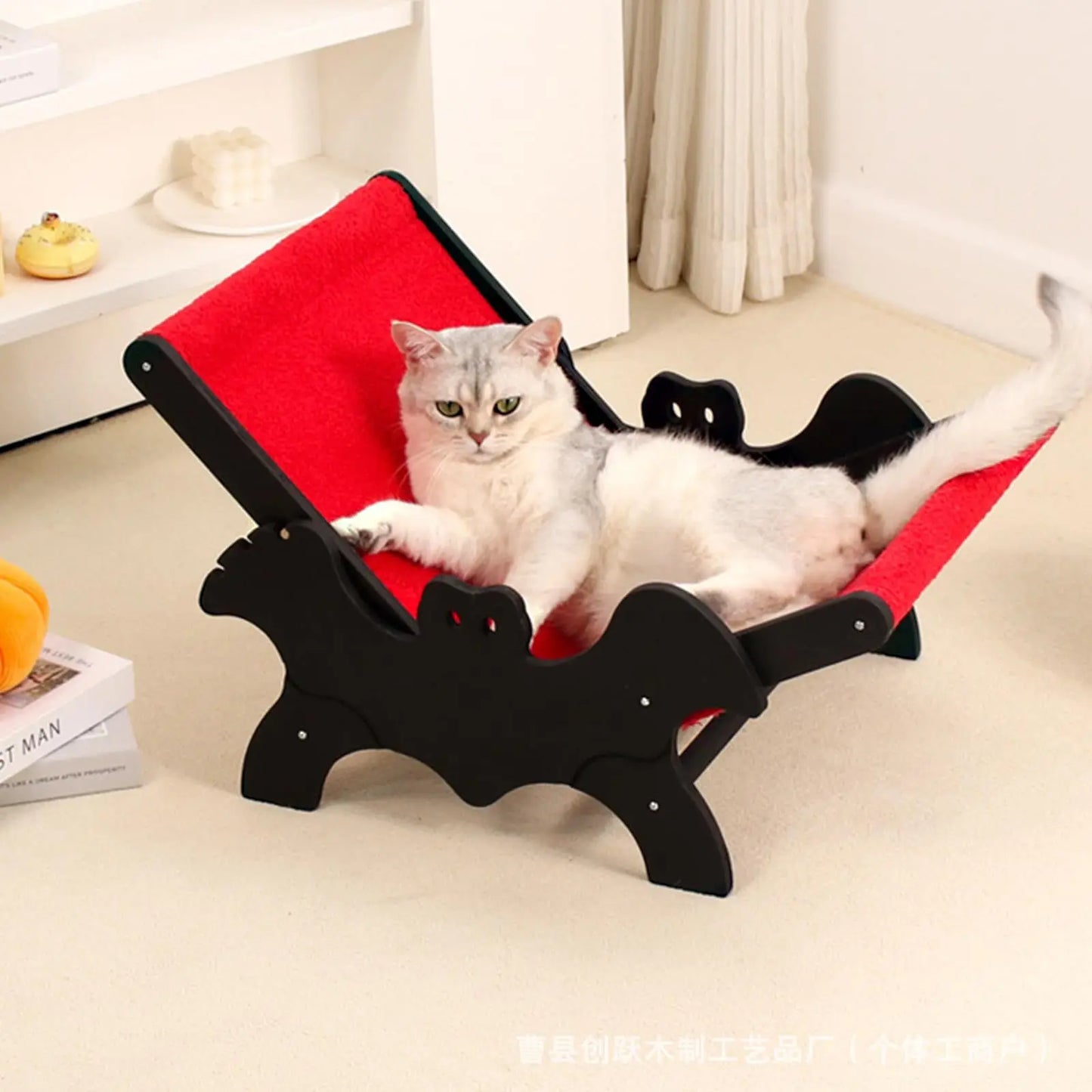 Cat recliner wholesale bat European and American Halloween black red four-season universal couch plus beach chair sofa cat nest