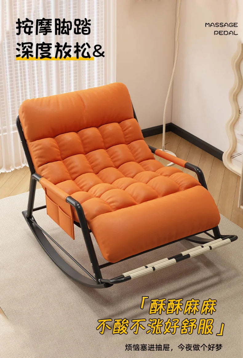 Recliner Rocking Chair Sitting and Sleeping Dual-purpose Lunch Break Chair Balcony Home Leisure Lazy Sofa Chair Ergonomic