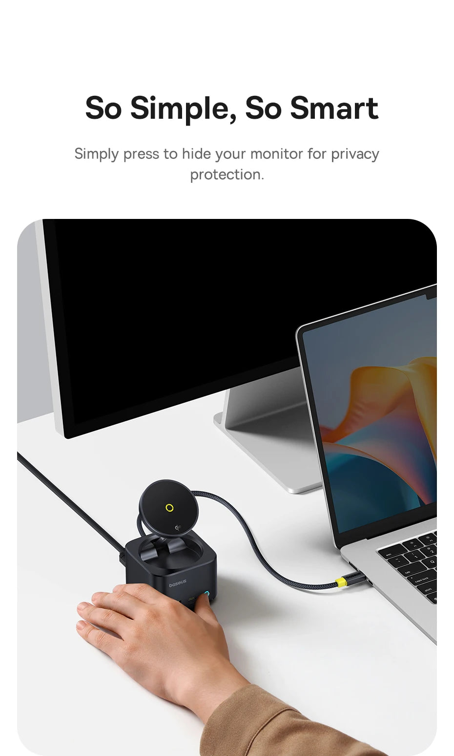 Baseus Magnetic Wireless Charger Qi2 15W for iPhone 17 Air 16 Pro Max MagSafe Fast PD HUB HDMI 4K60Hz USB3.2 SD TF Phone Charger