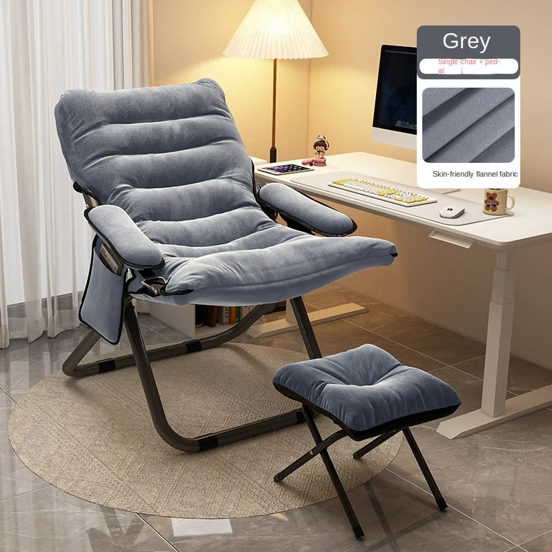 OMGD Folding Recliner Student Dormitory Computer Chair Home Bedroom Lazy Person Small Sofa Balcony Single Leisure Chair