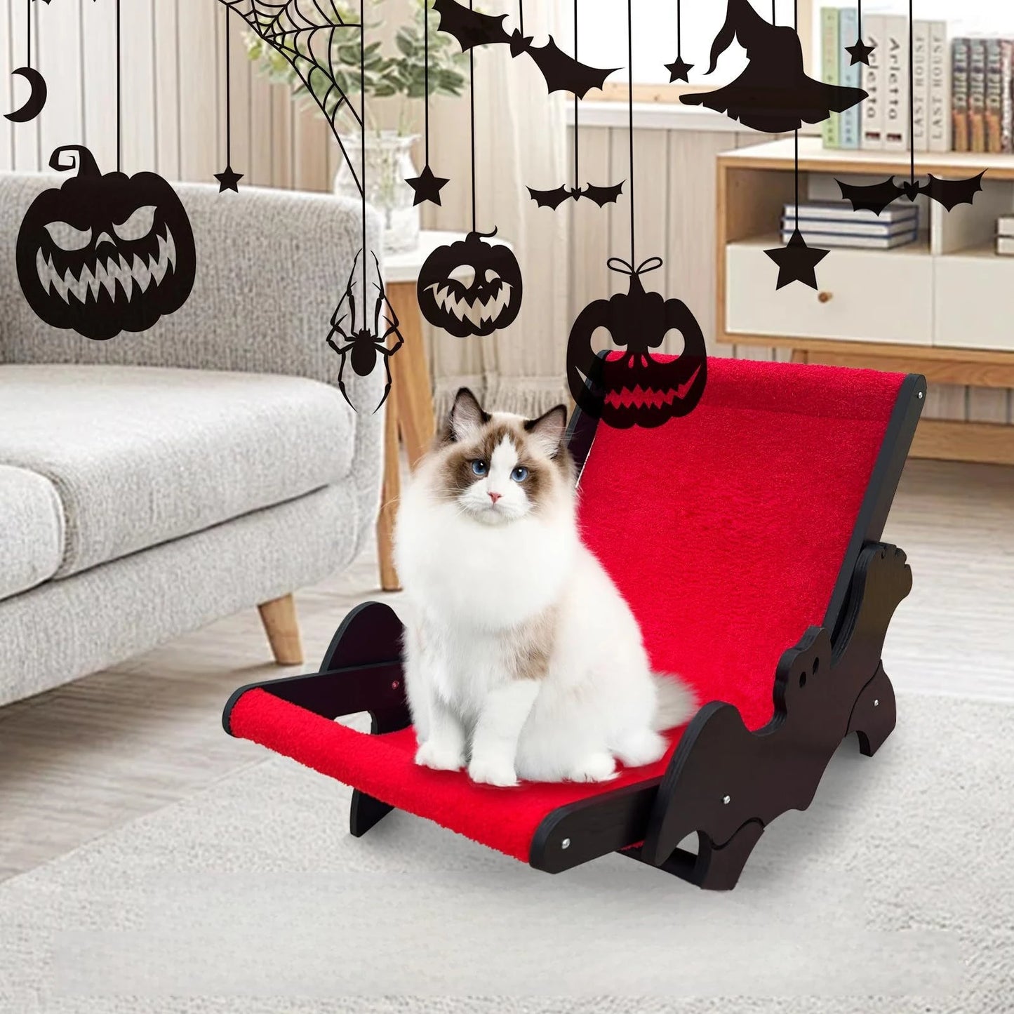 Cat recliner wholesale bat European and American Halloween black red four-season universal couch plus beach chair sofa cat nest