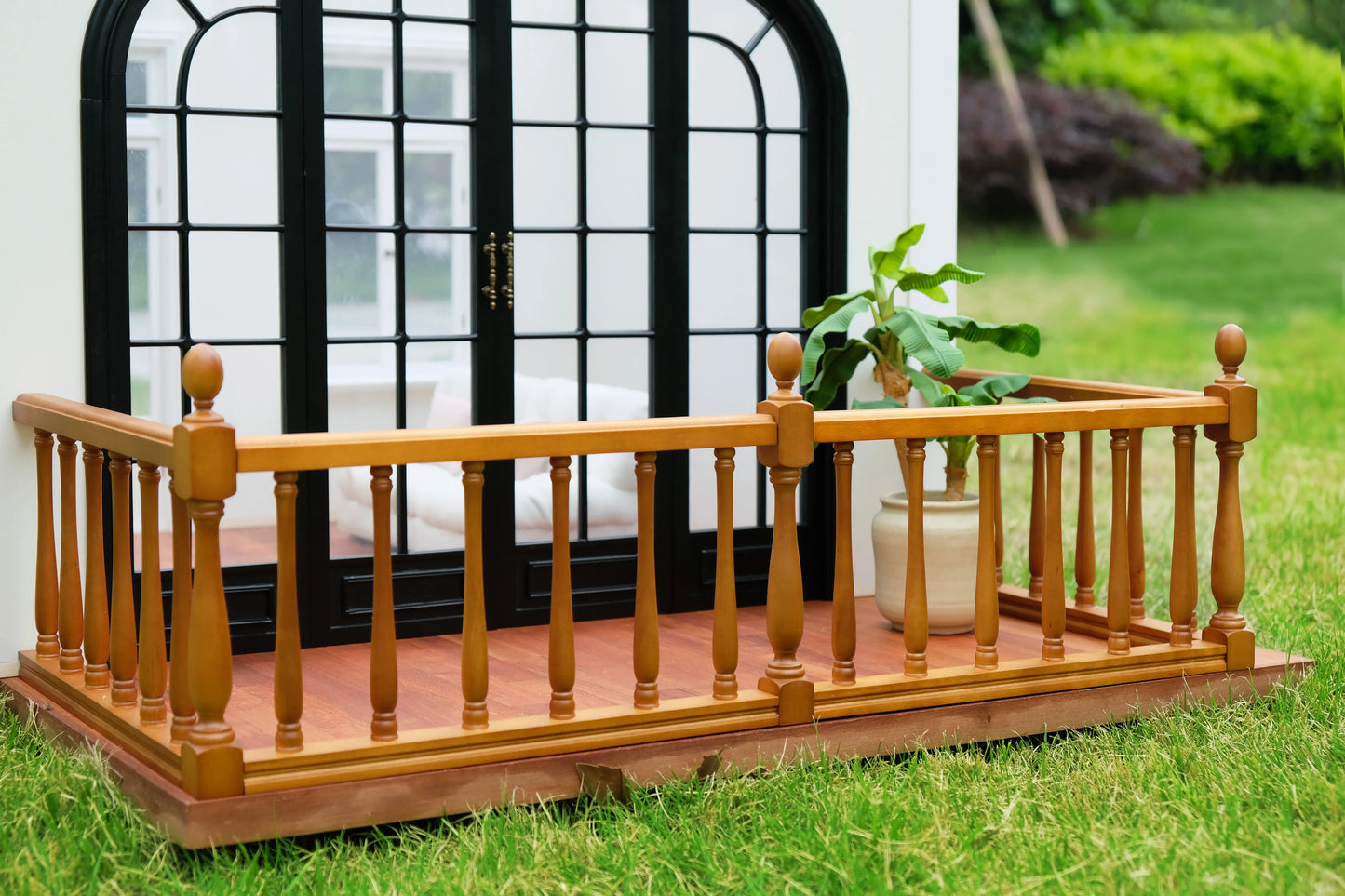 1:6 doll house dollhouse fence/railing(Comprises four fences, a 180-degree connecting rod and two 90-degree connecting rods.)