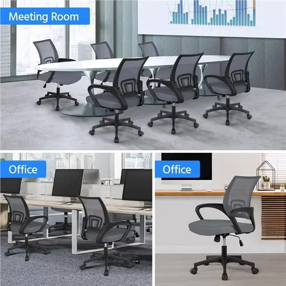 Adjustable Desk Swivel Chairs Computer Chair with Armrests Elastic Chair Flip-up Arms and Lumbar Ergonomic Gamer Recliner Chair