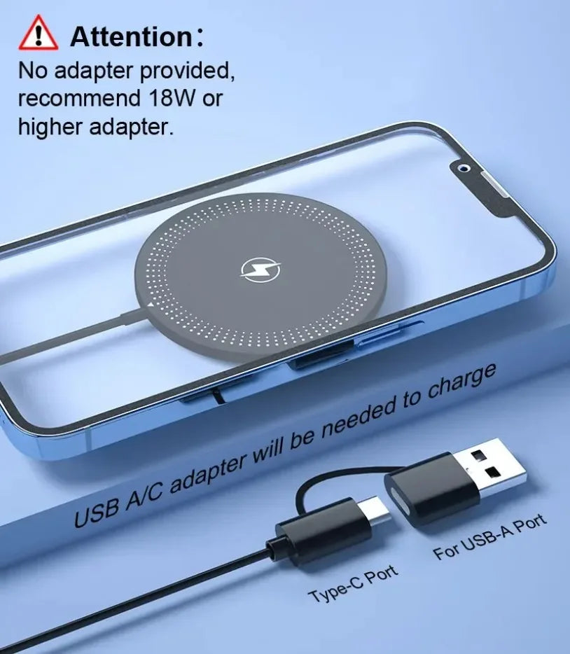 100W Magnetic Wireless Charger Dock for Magsafe iPhone 16-12 Samsung Xiaomi Mini USB A PD Fast Charging Pad Stand Mag Chargers