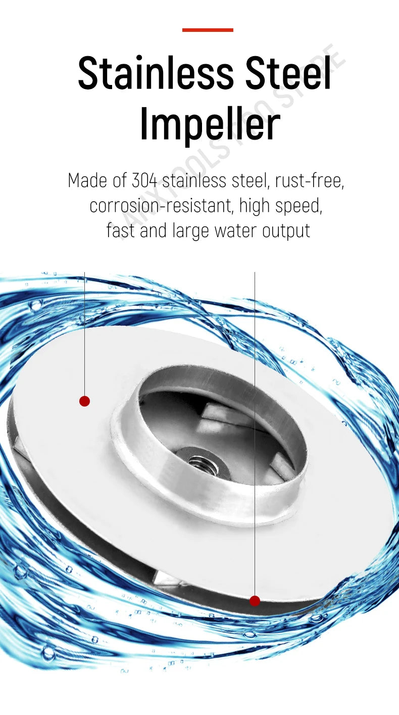 Household Fully Automatic Water Pump 370W-1500W Self-Priming Stainless Steel Silent Tap Booster Pump for Water Supply System