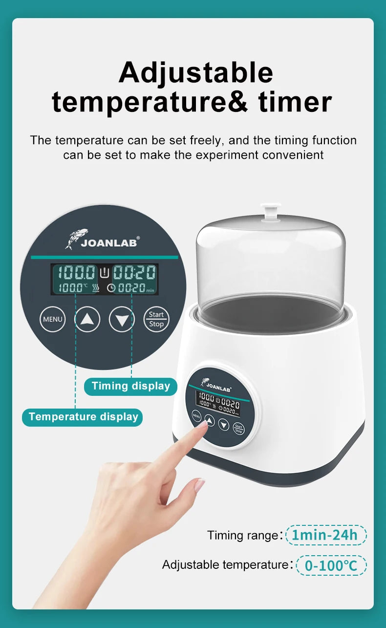 JOANLAB Water Bath Laboratory Constant Temperature Digital Display Room temperature -100℃ Anti-dry Burning Function 2L 110/220V