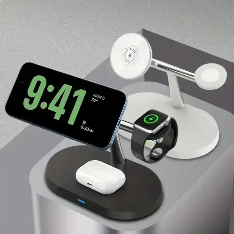 Phone Wireless Charger Desktop 3 IN 1 Magnetic For Magsafe iPhone 16 15 14 13 12 Samsung Apple/Galaxy Watch Fast Charging Dock