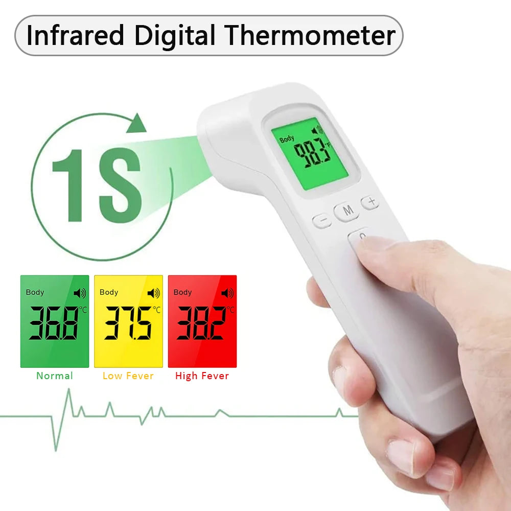 Non-Contact Body Temperature Tool Medical IR Fever Thermometer Digital Ear Thermometer or Mini Finger Pulse Oximeter Blood Oxyge
