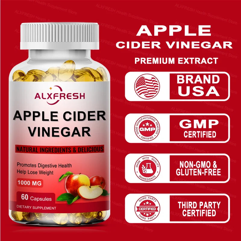 Apple Cider Vinegar Capsules Support Appetite Suppression Promote Fat Metabolism and Digestive Health Antioxidant Detoxification