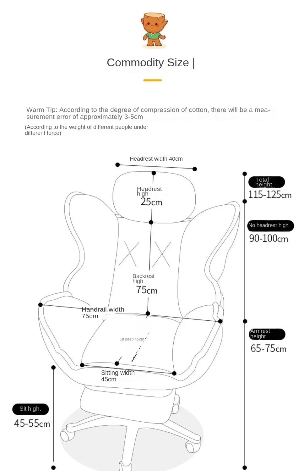 Bedroom Teen Girl Tech Fabric Computer Chair Thickened Reclining Swivel with Headrest and Footrest for Bedroom/Office/Hosting