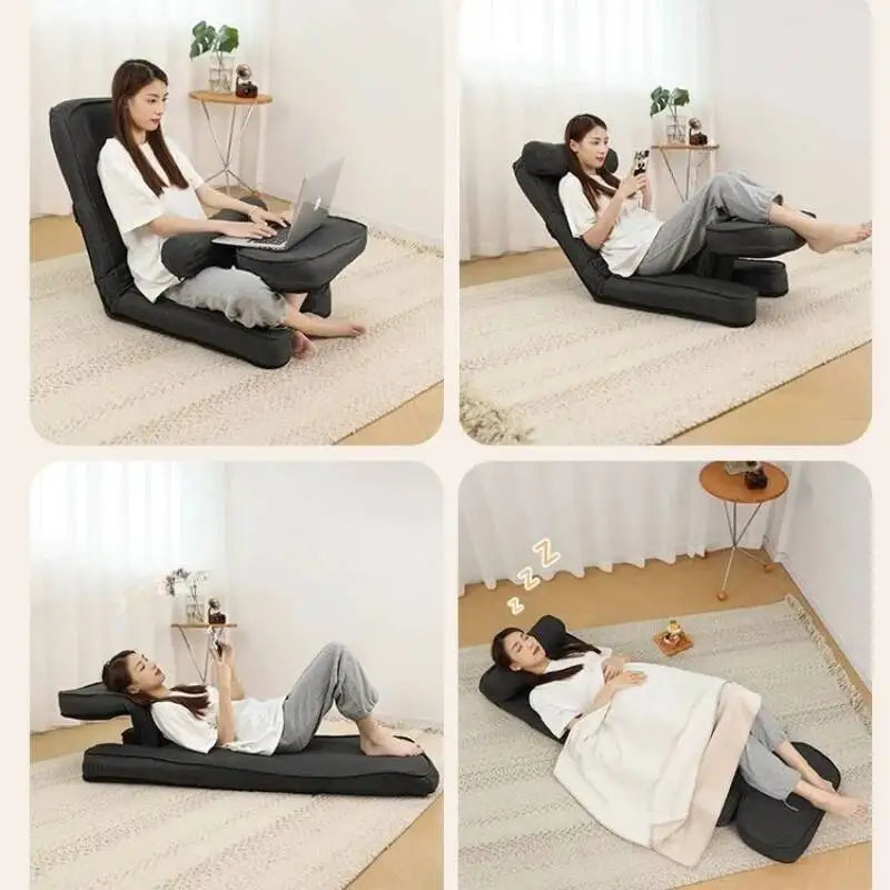 Simple and Modern Legless Folding Lazy Sofa Chair That Can Be Reclined and Adjusted Computer Chair