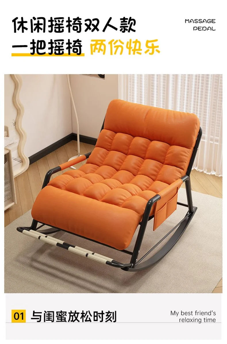 Recliner Rocking Chair Sitting and Sleeping Dual-purpose Lunch Break Chair Balcony Home Leisure Lazy Sofa Chair Ergonomic