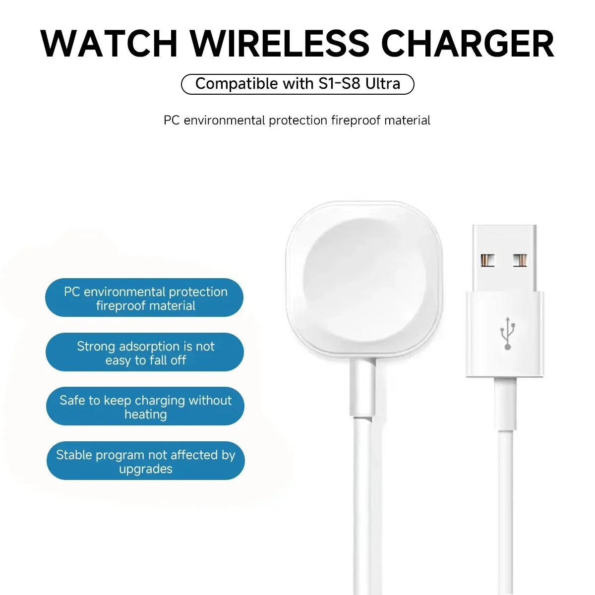 2025 Magnetic Wireless USB A Fast Charger for Apple Watch Ultra Series 9 8 7 6 SE Type C Cable Charging for iWatch Series 5 3 2