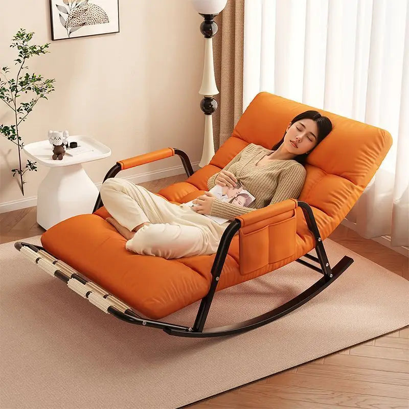 Recliner Rocking Chair Sitting and Sleeping Dual-purpose Double Lunch Break Chair Balcony Home Leisure Lazy Sofa Chair Ergonomic