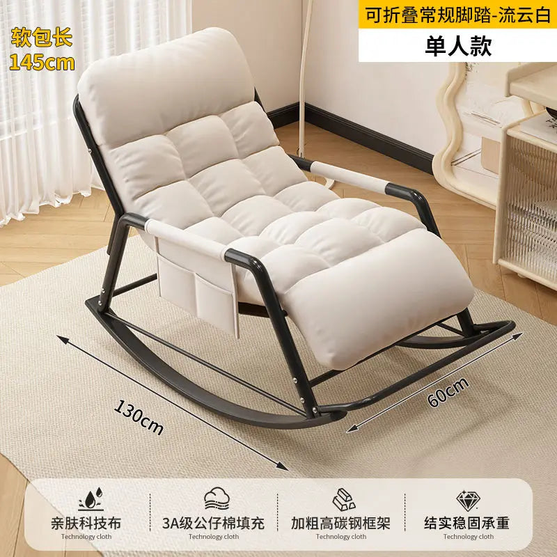 Recliner Rocking Chair Sitting and Sleeping Dual-purpose Lunch Break Chair Balcony Home Leisure Lazy Sofa Chair Ergonomic