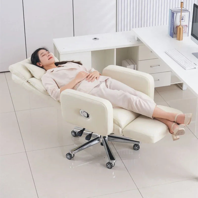 Luxury Boss Recliner Office Chair Comfortable Long Cushion Computer Chair Bedroom Game Home Lunch Back Chair Recliner FYOC